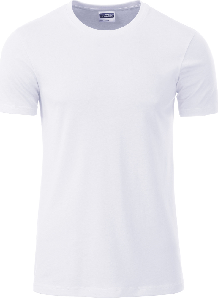Men s Organic T Shirt white for embroidery and printing James